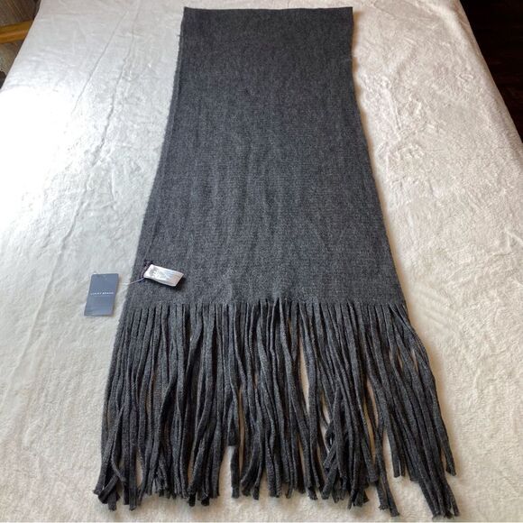 Lucky Brand Gray Fringed Scarf New With Tags - Picture 1 of 7